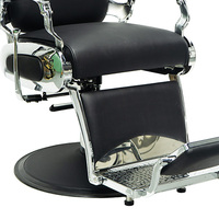 Fauteuil de Barbier Pivotant et Pliable de Luxe, Style Rétro Royal, en Cuir Synthétique, avec Fonction Massage