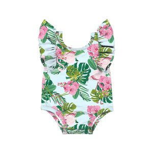 Tutina personalizzata per bambina con maniche a sbuffo a pois a maniche corte girocollo manica corta a coste per 0-24 <span class=keywords><strong>mesi</strong></span> - Product Image 3