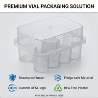 Caja de 10 viales pequeños de plástico transparente de 4 ml, sin BPA, aptos para refrigerador, para péptidos, con logotipo personalizado OEM, para exhibición minorista de marca