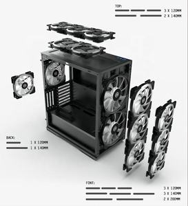 Boîtier de jeu <span class=keywords><strong>tour</strong></span> complète puissant pour ordinateur de bureau avec panneau en verre trempé et grille métallique, logo personnalisé, vente chaude, <span class=keywords><strong>PC</strong></span> <span class=keywords><strong>Gamer</strong></span> ATX EATX - Product Image 3