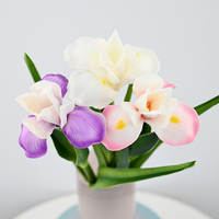 Fleurs d'iris bleues artificielles de qualité supérieure en PU, 72 cm, effet toucher réel, pour la décoration de la maison, des hôtels, des mariages, du Nouvel An et des bars