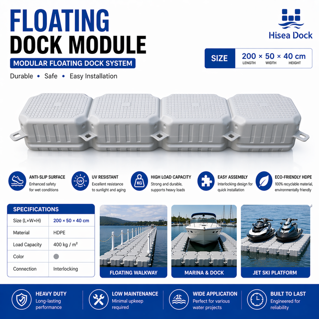 Integrated HDPE Modular Floating Pontoon Anti-Slip Dock Blocks for Marina Water Park