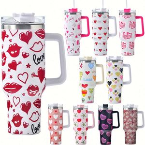 Cadeaux pour la Saint-Valentin NOUVELLES ARRIVÉES Tasse de voyage en acier inoxydable à double paroi 40oz avec poignée, gobelet vierge pour sublimation - Product Image 1