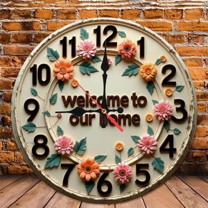 Round Wooden Wall <b>Clock</b> 25x25Cm Quiet <b>Movement</b> Home Corridor Living Room Decor - Product Image 4