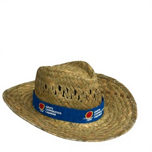 Sombrero de Paja Rafia con Logotipo Personalizado, Cinta Tejida para Uso Casual, Playa, Viajes y Promociones - Product Image 1