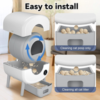 Intelligente Selbstreinigende Große Automatische Katzentoilette für Katzen und Kätzchen APP-Gesteuert Bentonit-Roboter mit Neuem Design