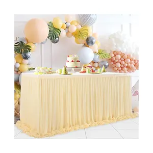 Saia De Mesa Amarela Atacado Fontes De Festa E Casamento Laço Tutu Para Mesa De Aniversário Rodíete Para O Casamento Saias De Mesa De Ouro