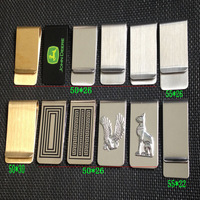 Pince à billets en acier inoxydable, finition brossée, forme géométrique, tendance