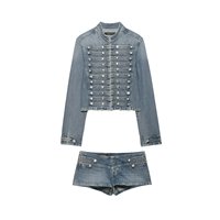 ZEVITY Vêtements Femme 2026 Nouvelle Collection Été Short en Jean Mini Taille Basse Rétro Chic pour Femme Pantalon Court Femme
