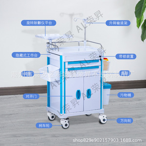 Carrito de Anestesia por Infusión Promocional 750x850mm con Soporte para Vía Intravenosa para Hospital - Product Image 2