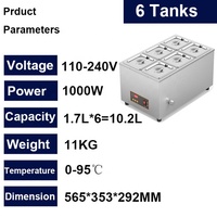 Machine à chocolat électrique commerciale 110v 220v, appareil chauffant, fonseur de chocolat, 6 Pots