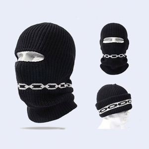 Nouveau bonnet tendance hiver, unisexe, en jacquard, à un trou, pour le ski, épais et chaud, en tricot, type cagoule - Product Image 2