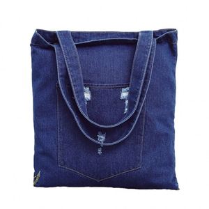 Bolso tipo satchel de mezclilla oscuro para mujer, bolso de hombro moderno para la escuela y el trabajo - Product Image 1