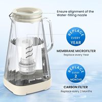 Carafe filtrante à eau en verre grande capacité (10 tasses) Glacier Fresh, résistante aux chocs, réduction premium des bactéries, appareil de cuisine