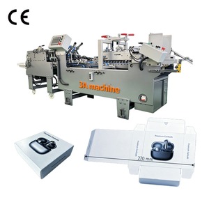 450-3A Automatic box <b>Folder</b> Gluer for Premium Earbuds packing | High Speed Small Appliance Carton Folding Gluing Machine - Product Image 1