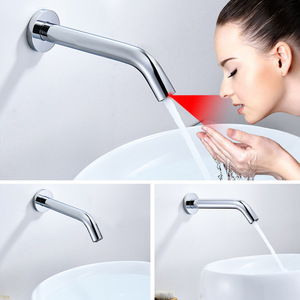 <span class=keywords><strong>Grifo</strong></span> de Lavabo con Sensor Oculto, Infrarrojo, Sin Contacto, Automático, de Pared, Cromado - Product Image 3