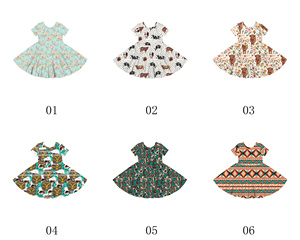 Vestido de Princesa con Falda Grande para Niñas BQ-062-WXL, Hermoso Vestido de Moda Infantil con Estampado Animal - Product Image 6