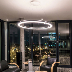 Iluminación innovadora, lámpara colgante de metal, anillo circular, iluminación colgante Led, colgante de 32 pulgadas con distribución de luz hacia arriba y hacia abajo - Product Image 5