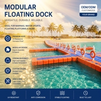 Îles flottantes modulaires gonflables, ponton, plateforme avec matériau HDPE et capacité de charge de 360 kg/m pour bateaux et jet-skis