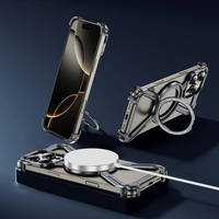 Étui magnétique en alliage d'aluminium X Type sans cadre 360 pour iPhone 17 16 15 14 Pro Max Plus Couverture d'armure de dissipation thermique en métal