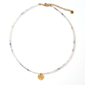 ซูเมอร์เครื่องประดับสีเขียวสีแดงสีชมพูสีดำเผชิญกับพลอยสร้อยคอราศีเกิดพร้อมเสน่ห์หัวใจ - Product Image 4