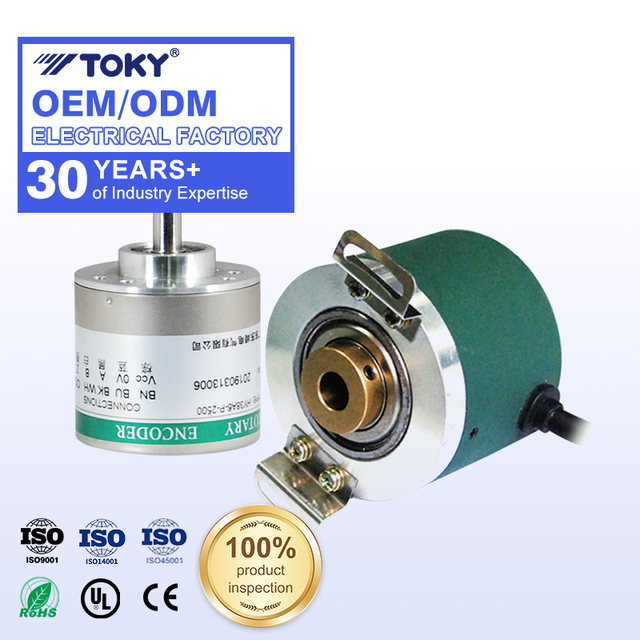 TOKY Hot Sale 1000 Pulse Voltage Output 6mm Semi-hollow Shaft Rotary Encoder Incremental Encoder