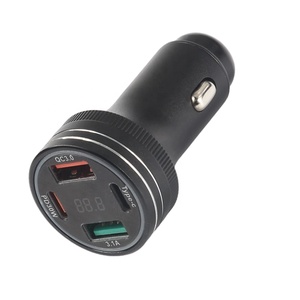 HNT 65W Digital Display Car Cigarette Lighter USB Charger 4 Port QC3.0 Car Charger Fast PD 30W Quick <strong>Charge</strong> Type <strong>C</strong> Car Charger - Product Image 5