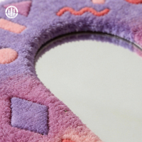 Tapis moderne tufté à la main en laine de Nouvelle-Zélande/soie botanique/soie de bambou, écologique, antidérapant, adapté aux animaux domestiques, réversible, lavable, pour la maison
