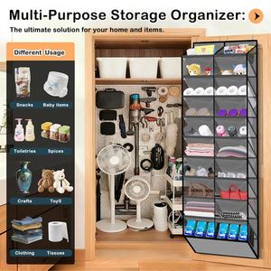 Large Factory Foldable Modern Door <b>Shoe</b> Organizer Deep Pockets Non-Woven Fabric Wall-Mounted <b>Space</b>-<b>Saving</b> <b>Storage</b> Rack - Product Image 5
