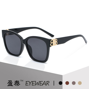 Yingtai Eyewear Double B <b>Square</b> <b>Frame</b> Sunglasses UV400 Protection Women's Fashion Sun Glasses - Product Image 1