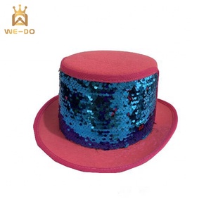 <span class=keywords><strong>Carnaval</strong></span> Mariages Brillant Paillettes Magicien Costume Haut Chapeaux De Fête D'anniversaire - Product Image 1