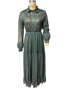 <span class=keywords><strong>Abiti</strong></span> Lunghi da Donna con Maniche Lunghe e Stampa, Colletto Alto <span class=keywords><strong>Senza</strong></span> Cintura, Moda Sehe - Product Image 2