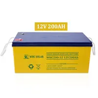 Batterie solaire rechargeable de grande capacité 12v 48v 72v, 200ah, avec stockage de gel, au plomb, panneau solaire vrla agm