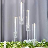 Porte-bougies coniques en verre cristal transparent 14'', 18'', 22'', 26'' – Écologiques et durables pour centres de table de mariage