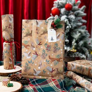 Christmas Animals Kraft <b>Wrapping</b> <b>Paper</b> 17 In X 32.8 Ft Brown Holiday Gift Wrap - Product Image 4