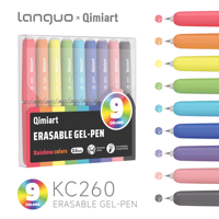 Ensemble de stylos gel effaçables arc-en-ciel en plastique, multicolores, 0,6 mm, stylos à friction, fournitures scolaires pour étudiants, dessin, journalisation