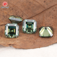 Moissanite bleu-vert de haute qualité Redleaf VVS, pierre précieuse en forme carrée, avec certificat GRA Moissanite Diamond