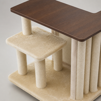Table d'appoint YAOYUE pour grands chats, table d'angle en forme de L pour animaux de compagnie avec griffoir en sisal et plateformes en peluche