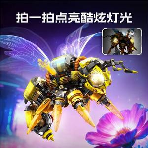 Sci-Fi Simulation Building Blocks Biological Insect Mechanical <b>Bee</b> Transformable with Lights Assembly <b>Gift</b> for Boys an - Product Image 5