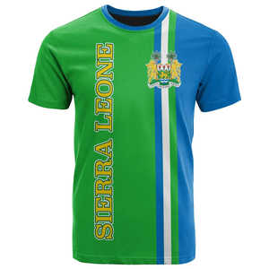 T-shirt Personalizzata Stile Lineare della Sierra Leone per il Giorno dell'Indipendenza - Stampa su Richiesta - Product Image 1