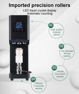 Hot Sale Intelligent Custom LOGO Bubble Milk Tea Semi-<b>automatic</b> Electric Beverage Ring-pull Sealing Plastic Aluminum Can Sealer - Product Image 3