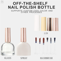 Échantillons gratuits, vente directe d'usine 15 ml, couleurs et impression de logo personnalisables ; flacon vide pour vernis à ongles gel UV avec bouchon.