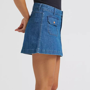 Faldas Cortas Casuales de Cintura Natural Personalizadas para Mujer, Ropa de Alta Calidad y Peso Ligero, Faldas de Mezclilla - Product Image 4