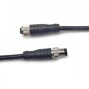 Cable de extensión impermeable M12 de 5 pines, conector automotriz de PVC negro con enchufe macho y hembra para uso en automóviles - Product Image 4