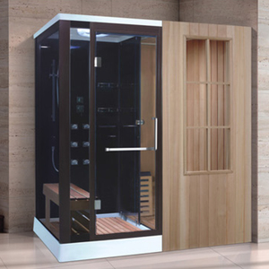 Cabina de Ducha y Sauna Seca para Exteriores de <span class=keywords><strong>Madera</strong></span> Sólida de <span class=keywords><strong>Cedro</strong></span> Rojo Tradicional con Ventanas de Contraventana y Vidrio Templado - Product Image 2