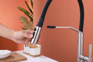 Robinet de cuisine en acier inoxydable écologique à aspiration magnétique, robinet extractible, robinet mélangeur d'eau pour évier commercial - Product Image 4