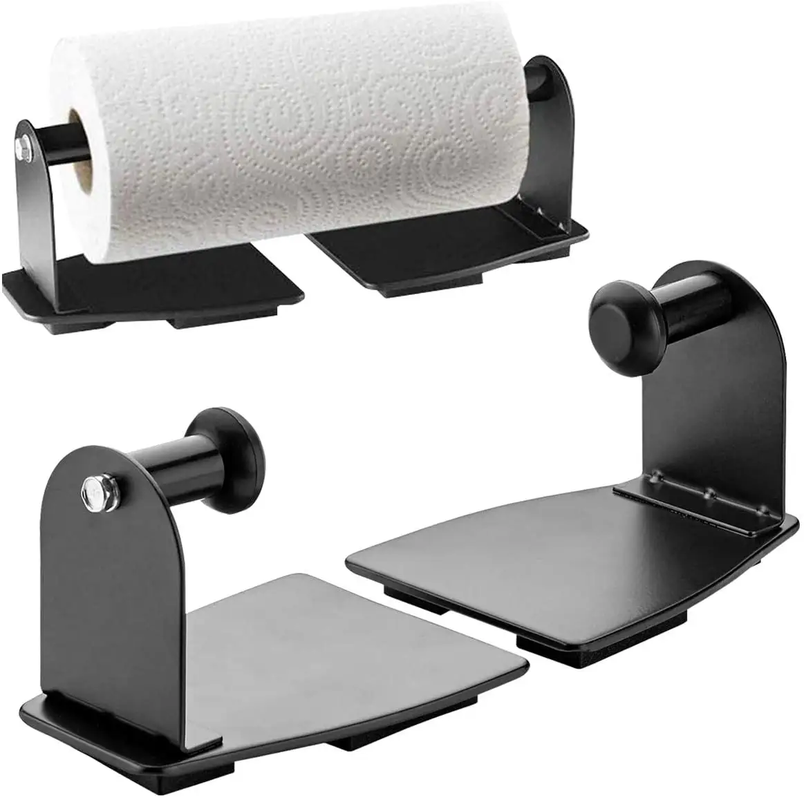 Black Magnetic Paper Towel Holder, Powerful Magnets Mount to Any Metal Surface Magnetic Paper Towel Organizer