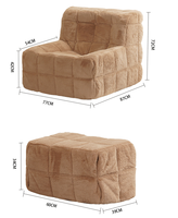 Fauteuil pouf moderne inclinable avec rembourrage en mousse haute résilience - Conception ergonomique pour salon, chambre et appartement
