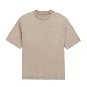 Design Custom Streetwear Oversized 250GSM T Shirt Cotton with Acid Wash Drop Shoulder Retro Casual Style T-Shirt - Product Image 3