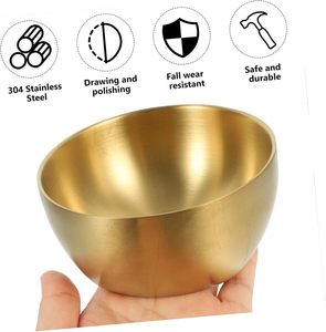 Dual-Layer Edelstahl Isolierte Reiss chale 4,1 Zoll Multifunktions-hitze beständige Suppe Koreanische Art Küchen geschirr Salats ch üssel - Product Image 4